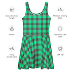 Spring Green and Finlandia Plaid Skater Dress - Scottish Squares
