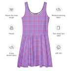Viola and Dull Lavender Plaid Skater Dress - Scottish Squares
