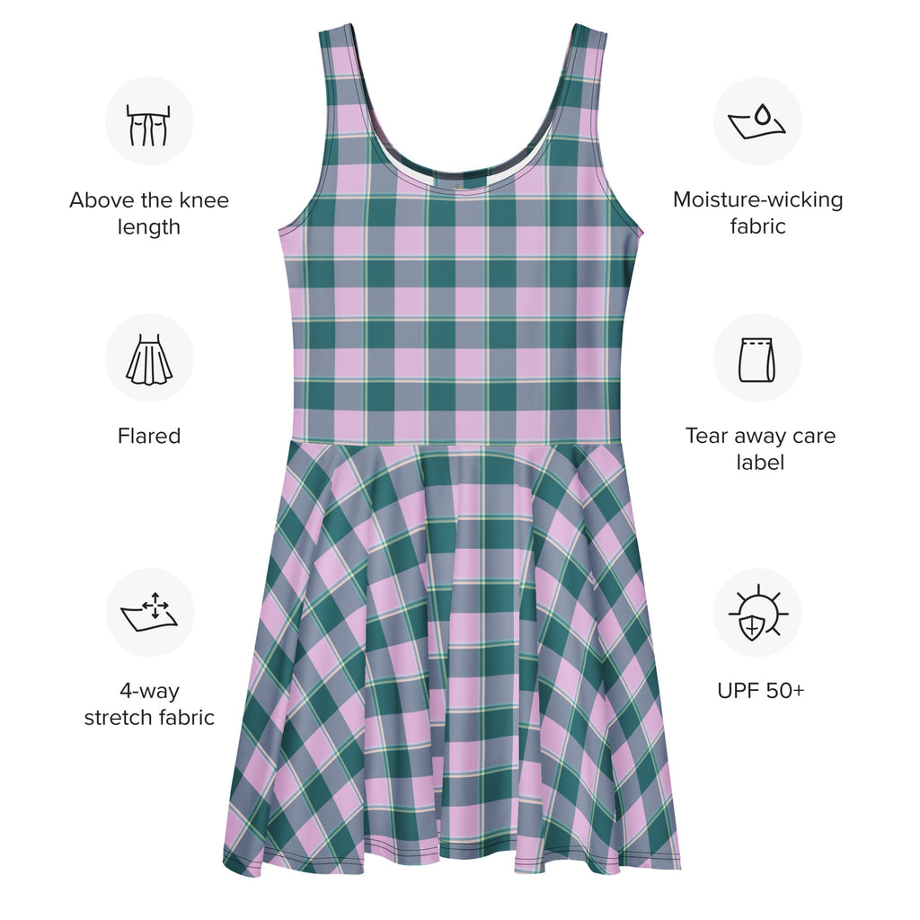 Ming and Melanie Plaid Skater Dress - Scottish Squares