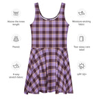 Light Wisteria and Livid Brown Plaid Skater Dress - Scottish Squares