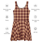 Whiskey and Livid Brown Plaid Skater Dress - Scottish Squares