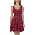 Old Brick and Cab Sav Plaid Skater Dress - Scottish Squares