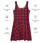 Old Brick and Cab Sav Plaid Skater Dress - Scottish Squares