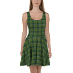 Woodland and Evergreen Plaid Skater Dress - Scottish Squares