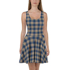 Cello and Donkey Brown Plaid Skater Dress - Scottish Squares
