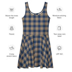 Cello and Donkey Brown Plaid Skater Dress - Scottish Squares