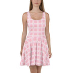 Skater Dress Breast Cancer Awareness Plaid - Scottish Squares