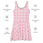 Skater Dress Breast Cancer Awareness Plaid - Scottish Squares
