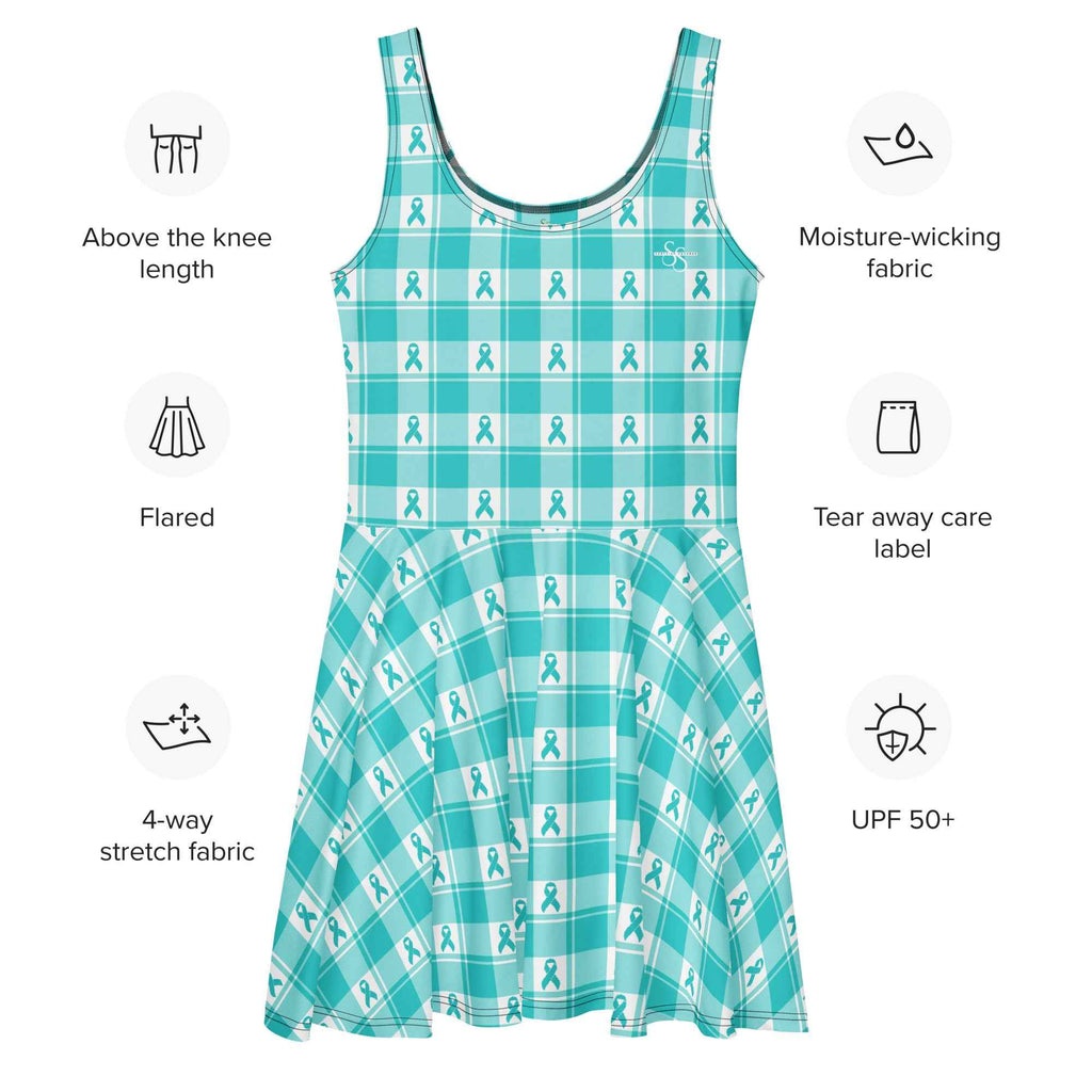 Skater Dress Ovarian Cancer Awareness Plaid - Scottish Squares