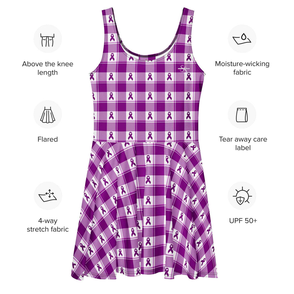 Skater Dress Pancreatic Cancer Awareness Plaid - Scottish Squares