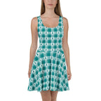 Skater Dress Cervical Cancer Awareness Plaid, Teal Ribbon, Supportive Gift 3XL - Scottish Squares