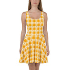 Skater Dress Kidney Cancer Awareness Plaid, Orange Ribbon, Supportive Gift 3XL - Scottish Squares
