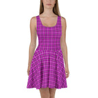 Skater Dress Purple Pink Black Plaid Classic