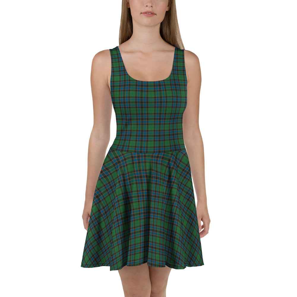 Skater Dress Green Blue Orange Plaid Tartan
