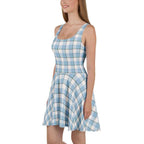 Pink Cloud and Blue Lagoon Plaid Skater Dress - Scottish Squares