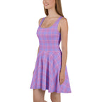 Viola and Dull Lavender Plaid Skater Dress - Scottish Squares