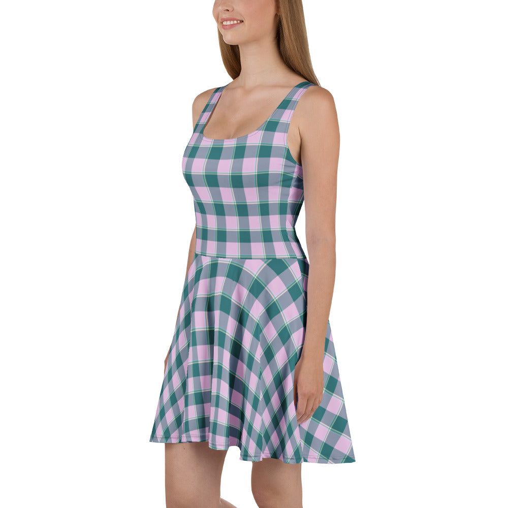 Ming and Melanie Plaid Skater Dress - Scottish Squares