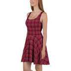 Old Brick and Cab Sav Plaid Skater Dress - Scottish Squares