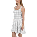 Skater Dress Lung Cancer Awareness Plaid, White Ribbon, Supportive Gift - Scottish Squares