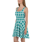Skater Dress Cervical Cancer Awareness Plaid, Teal Ribbon, Supportive Gift - Scottish Squares