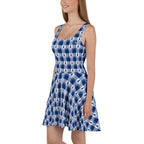 Skater Dress Colorectal Cancer Awareness Plaid, Dark Blue Ribbon, Supportive Gift - Scottish Squares