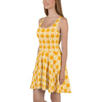 Skater Dress Kidney Cancer Awareness Plaid, Orange Ribbon, Supportive Gift - Scottish Squares
