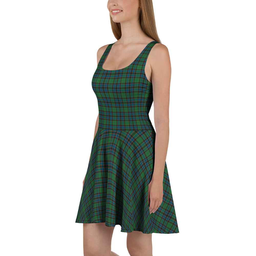 Skater Dress Green Blue Orange Plaid Tartan
