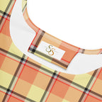 Claystone and Morning Mist Plaid Skater Dress - Scottish Squares