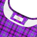 Electric Violet and Fuchsia Plaid Skater Dress - Scottish Squares