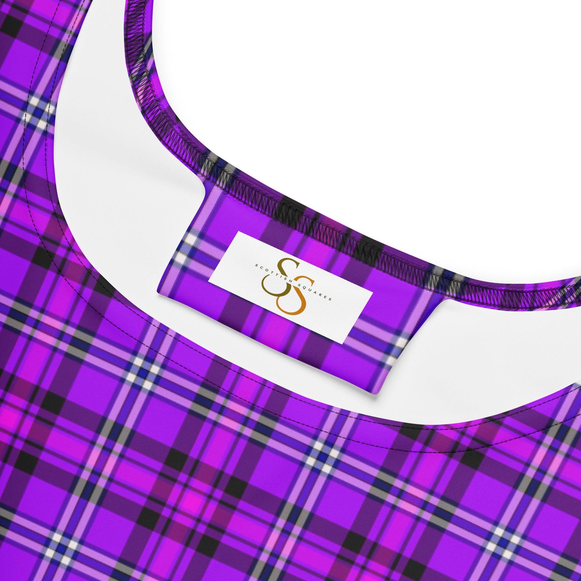 Electric Violet and Fuchsia Plaid Skater Dress - Scottish Squares