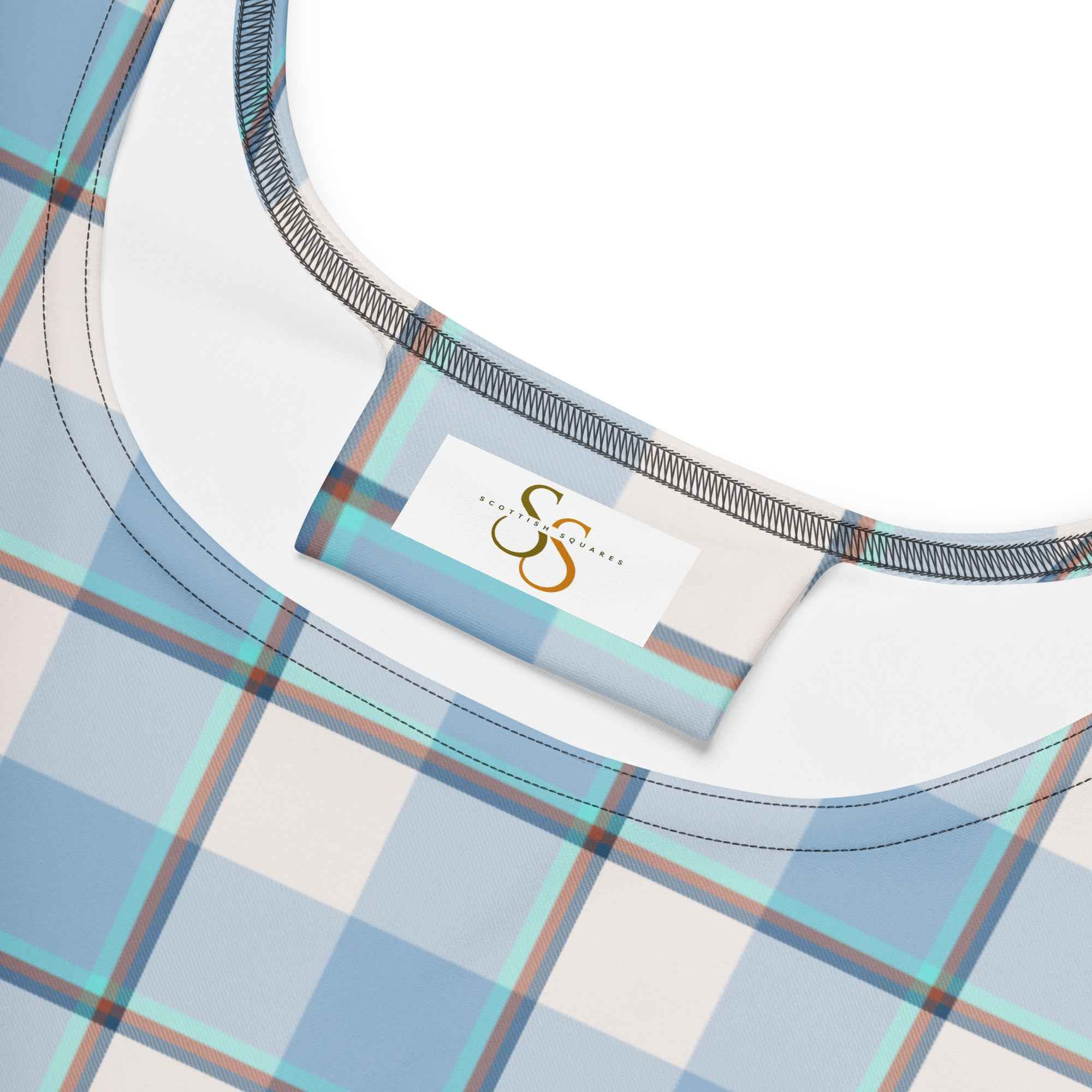 Pink Cloud and Blue Lagoon Plaid Skater Dress - Scottish Squares