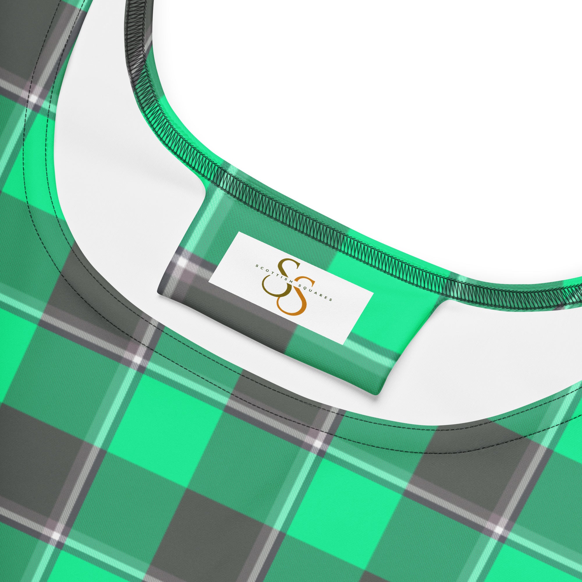 Spring Green and Finlandia Plaid Skater Dress - Scottish Squares