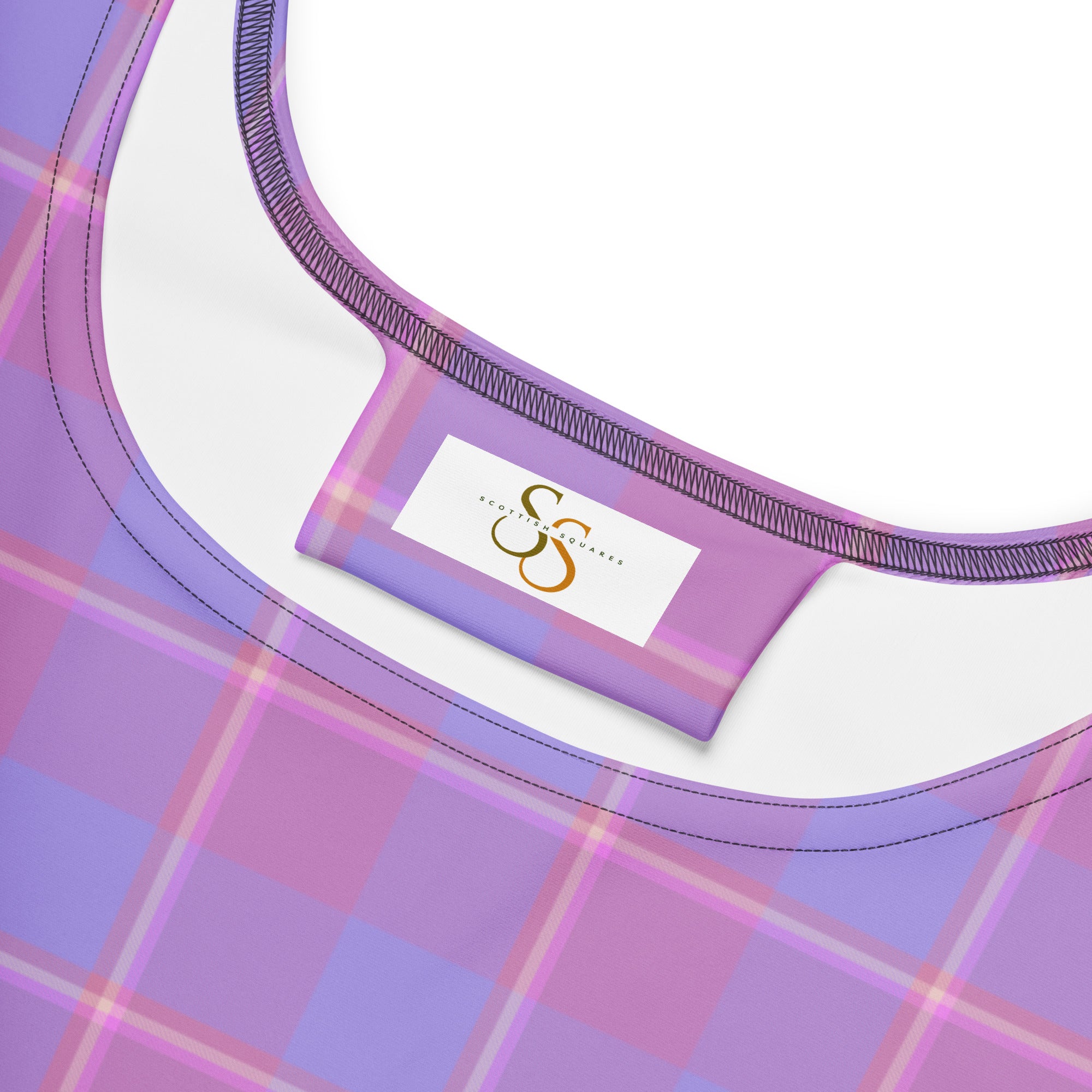 Viola and Dull Lavender Plaid Skater Dress - Scottish Squares