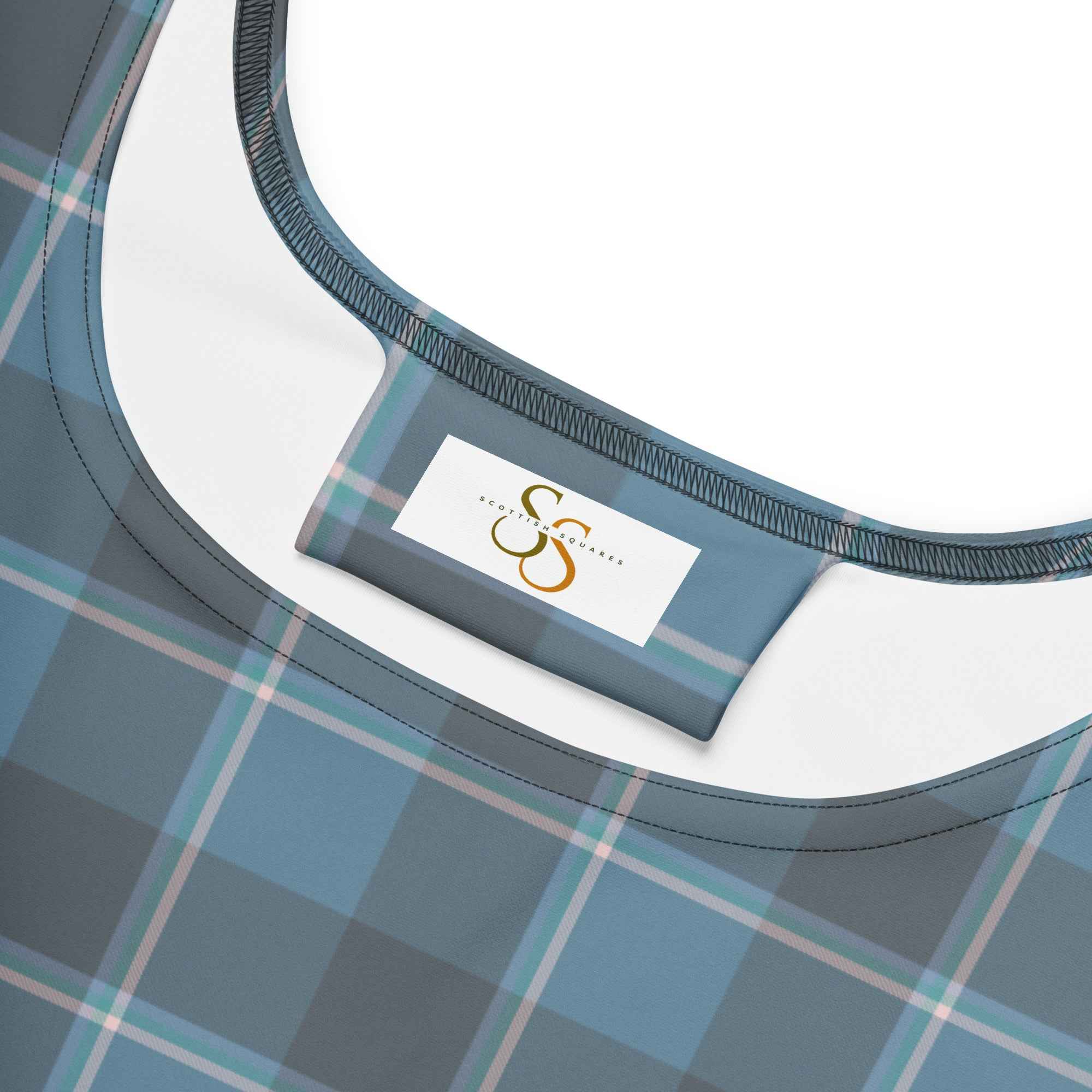 Hoki and Shuttle Gray Plaid Skater Dress - Scottish Squares