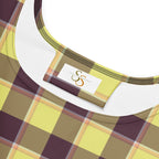 Flax and Livid Brown Plaid Skater Dress - Scottish Squares