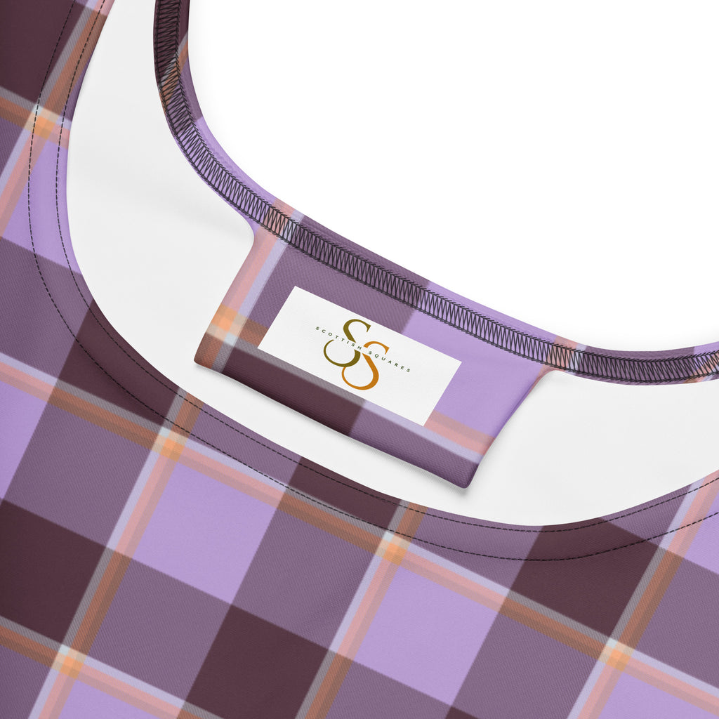 Light Wisteria and Livid Brown Plaid Skater Dress - Scottish Squares