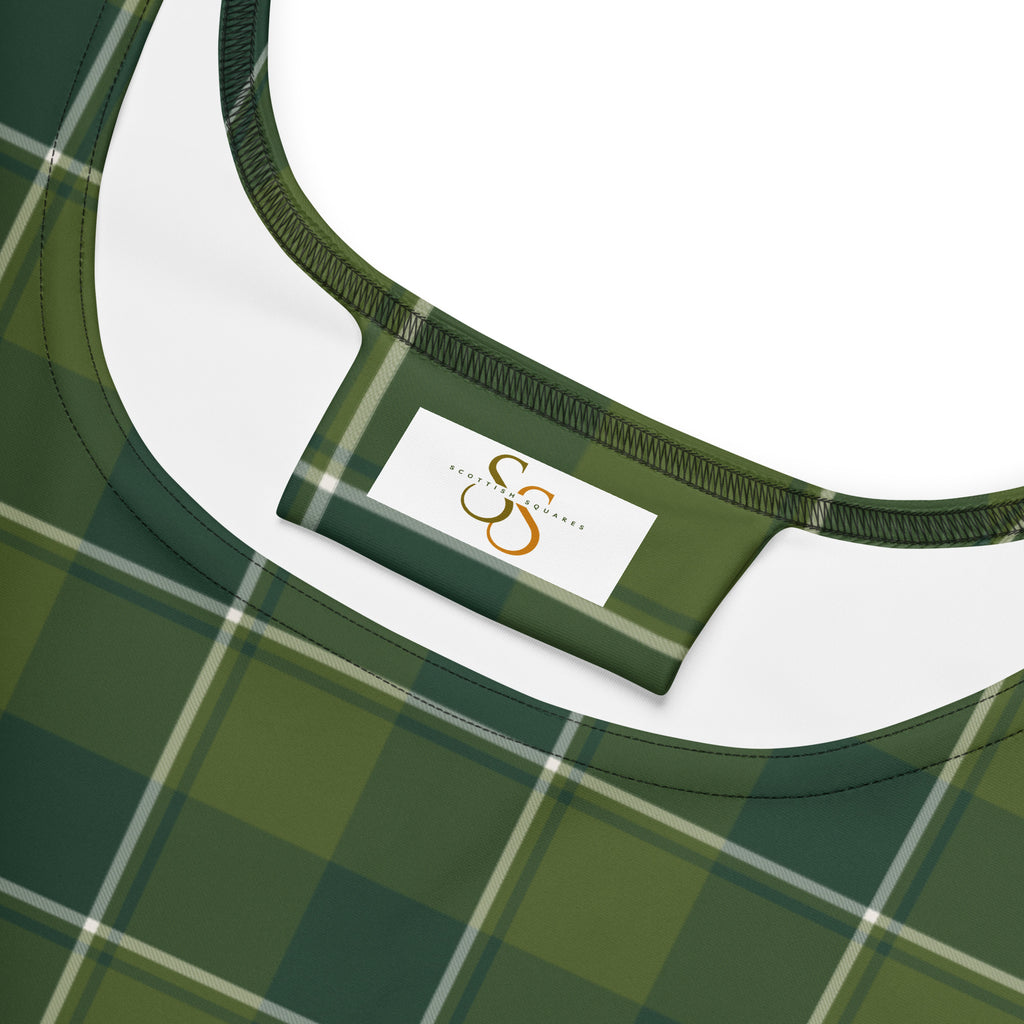 Woodland and Evergreen Plaid Skater Dress - Scottish Squares