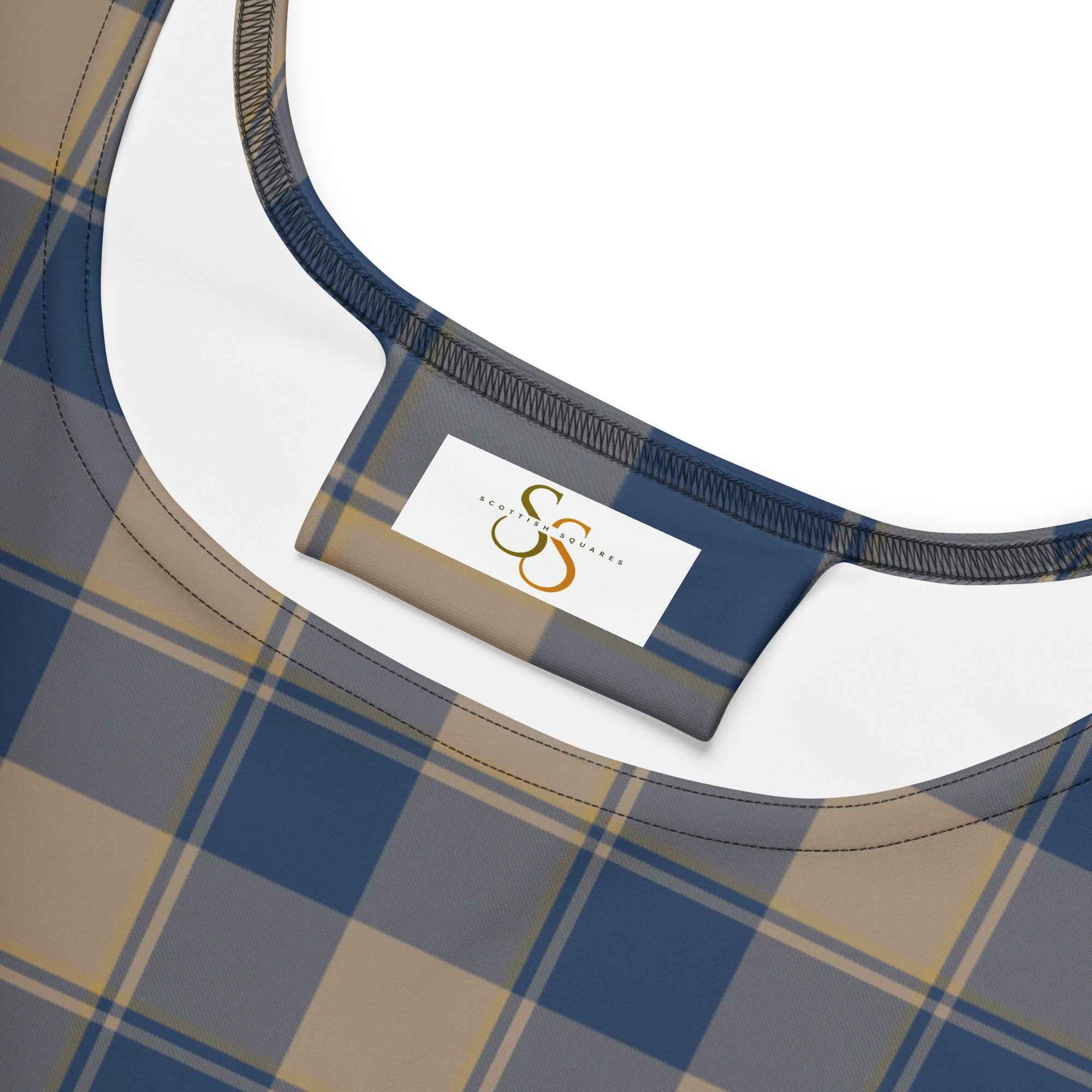 Cello and Donkey Brown Plaid Skater Dress - Scottish Squares