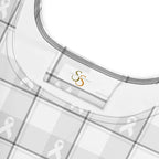 Skater Dress Lung Cancer Awareness Plaid, White Ribbon, Supportive Gift - Scottish Squares