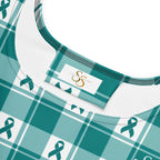 Skater Dress Cervical Cancer Awareness Plaid, Teal Ribbon, Supportive Gift - Scottish Squares