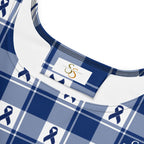 Skater Dress Colorectal Cancer Awareness Plaid, Dark Blue Ribbon, Supportive Gift - Scottish Squares