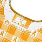 Skater Dress Kidney Cancer Awareness Plaid, Orange Ribbon, Supportive Gift - Scottish Squares