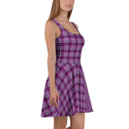 Purple and Trendy Pink Plaid Skater Dress - Scottish Squares