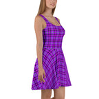 Electric Violet and Fuchsia Plaid Skater Dress - Scottish Squares