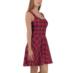 Old Brick and Cab Sav Plaid Skater Dress - Scottish Squares