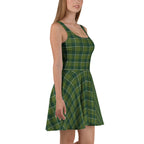 Woodland and Evergreen Plaid Skater Dress - Scottish Squares