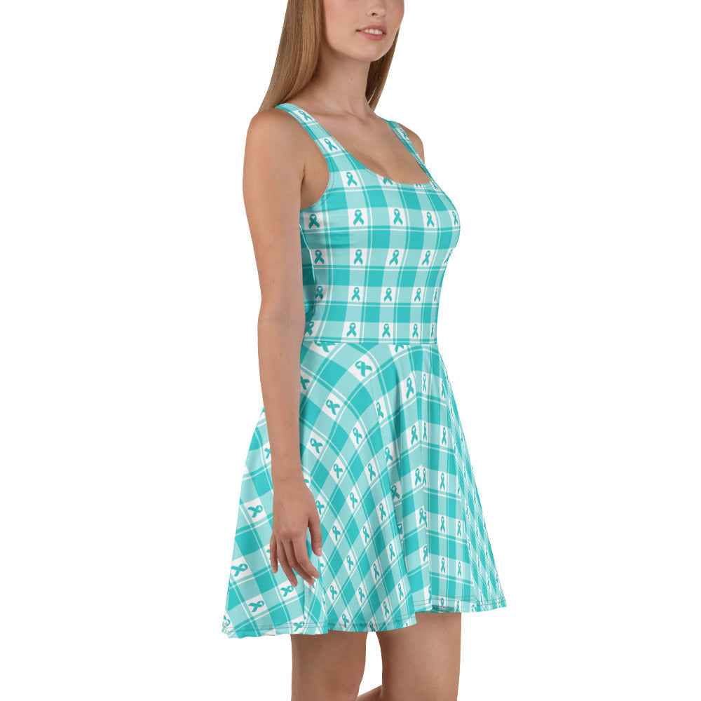 Skater Dress Ovarian Cancer Awareness Plaid - Scottish Squares
