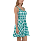 Skater Dress Cervical Cancer Awareness Plaid, Teal Ribbon, Supportive Gift - Scottish Squares