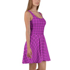 Skater Dress Purple Pink Black Plaid Classic