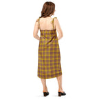 Tie-Strap Midi Dress Potters Clay and Pizza Plaid - Scottish Squares